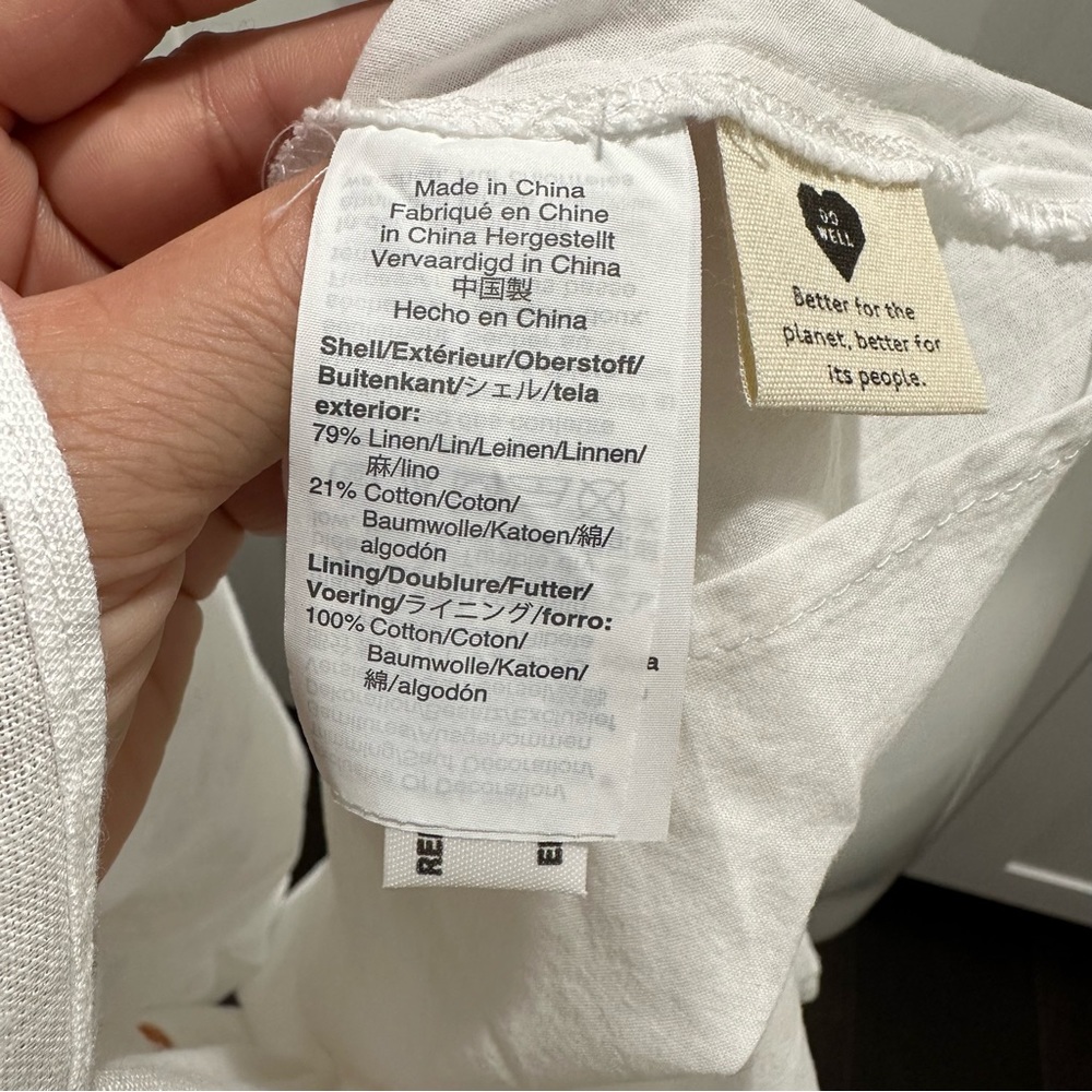 Madewell Embroidered Linen-Blend Raglan Ruffle Mini Dress Size Extra Small - Picture 5 of 11